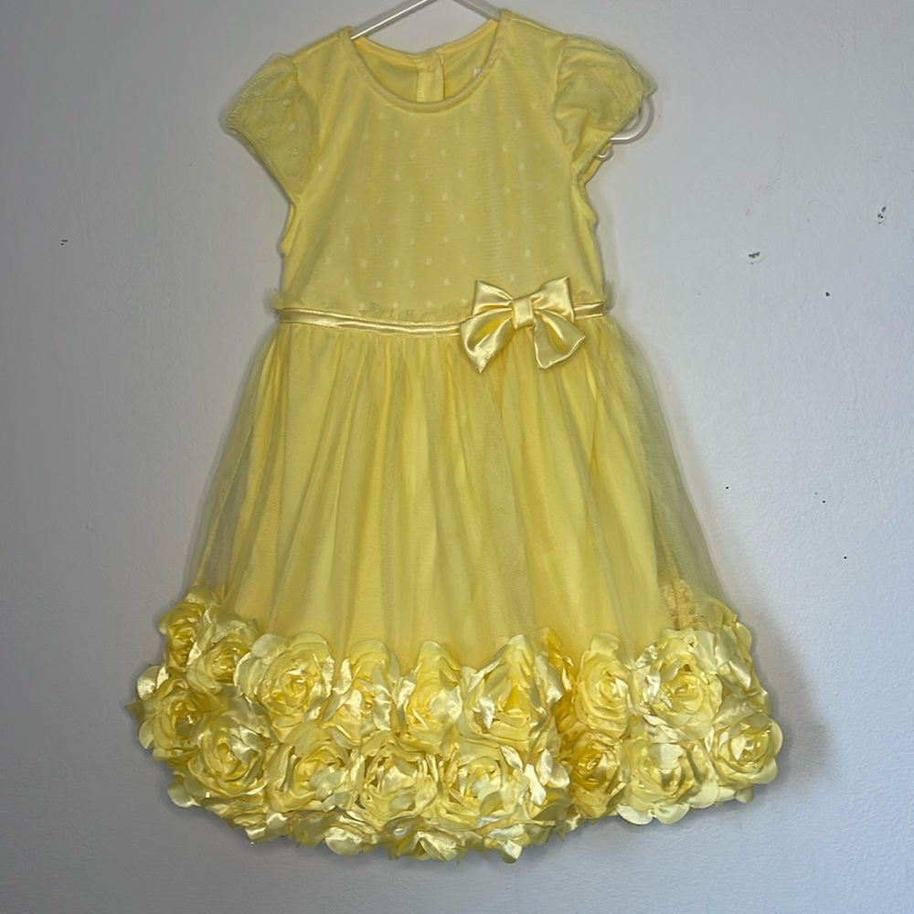 Girl’s Yellow Flower Sunday Dress Formal Dress Easter Dress